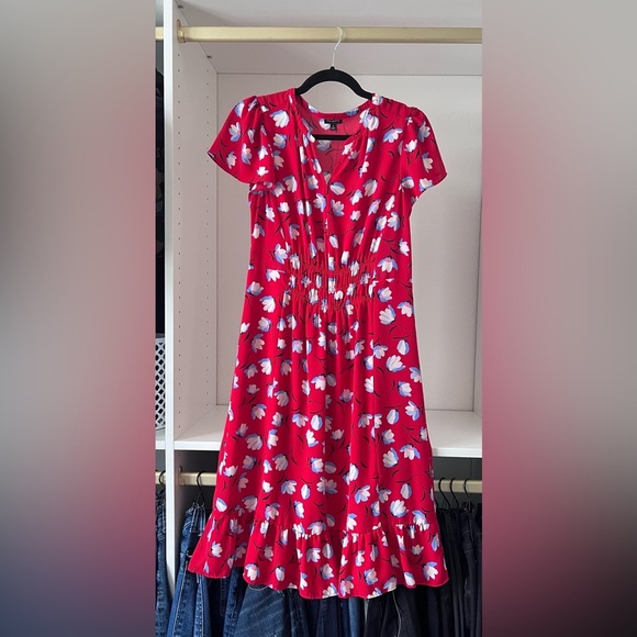 Talbots Dresses & Skirts - Talbots Red Floral Midi Dress